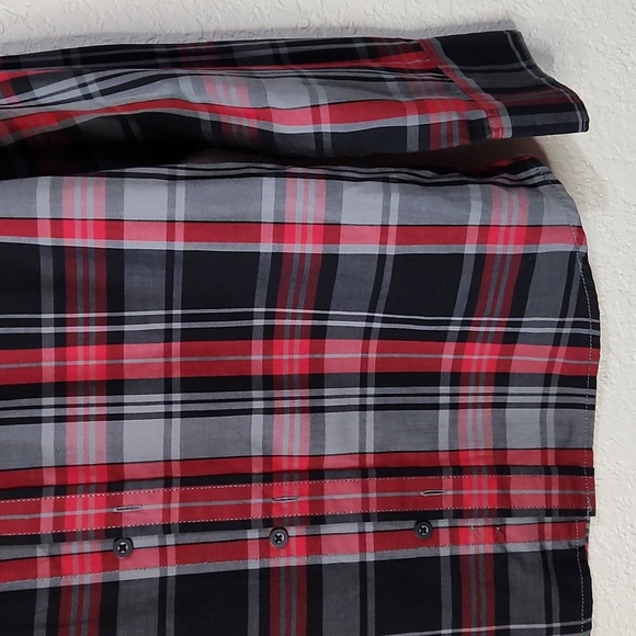Tony Hawk Red, Black & Gray Plaid Long Sleeve Button Down Shirt Boys Sz. XL - Picture 3 of 11